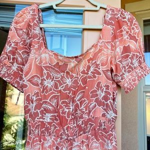 Roxy Dress Pink Floral (Size Small) Summer Maxi Dress, Back Cutout
